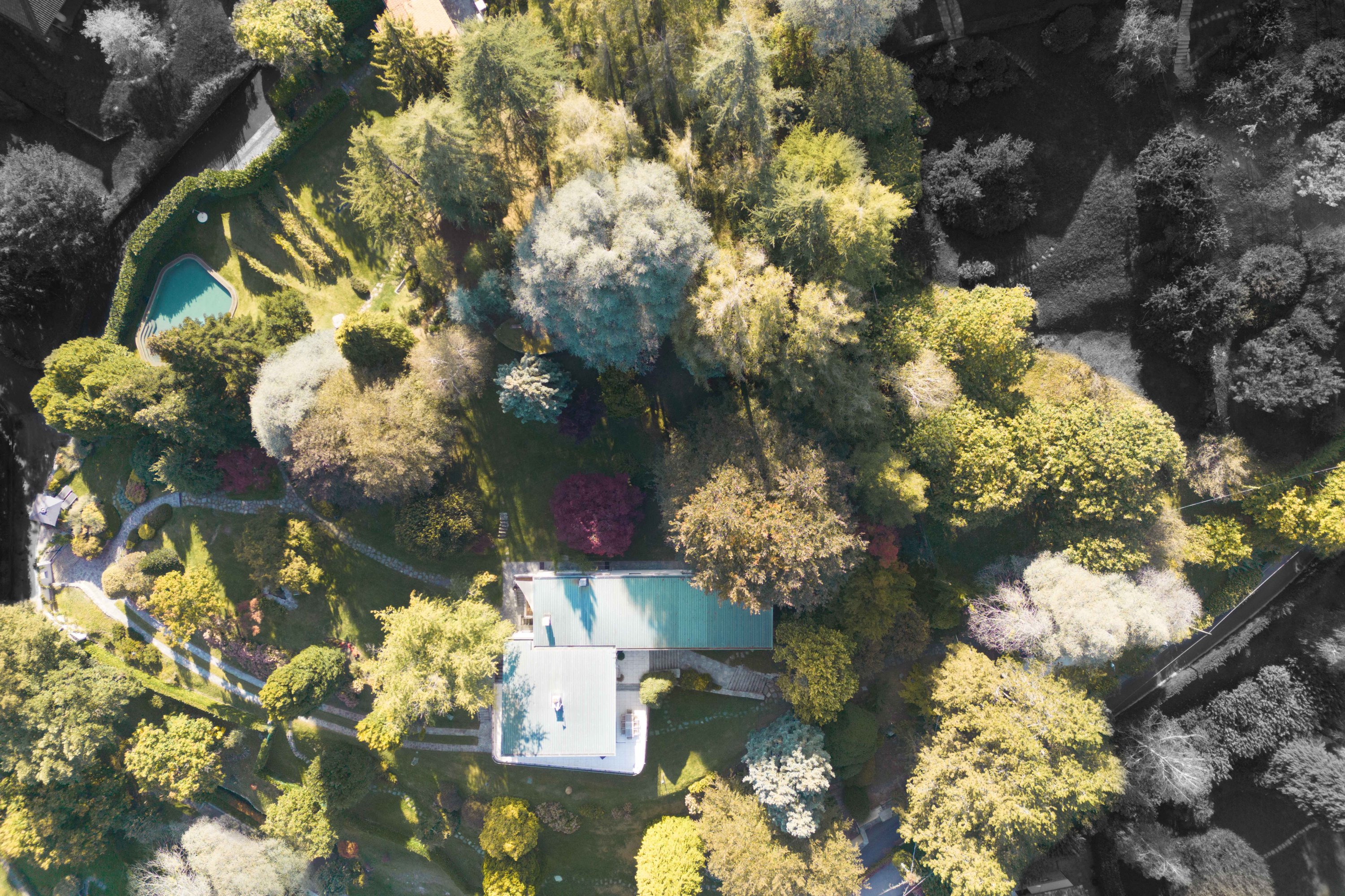 Aerial view of Villa Cristina, Lake Como