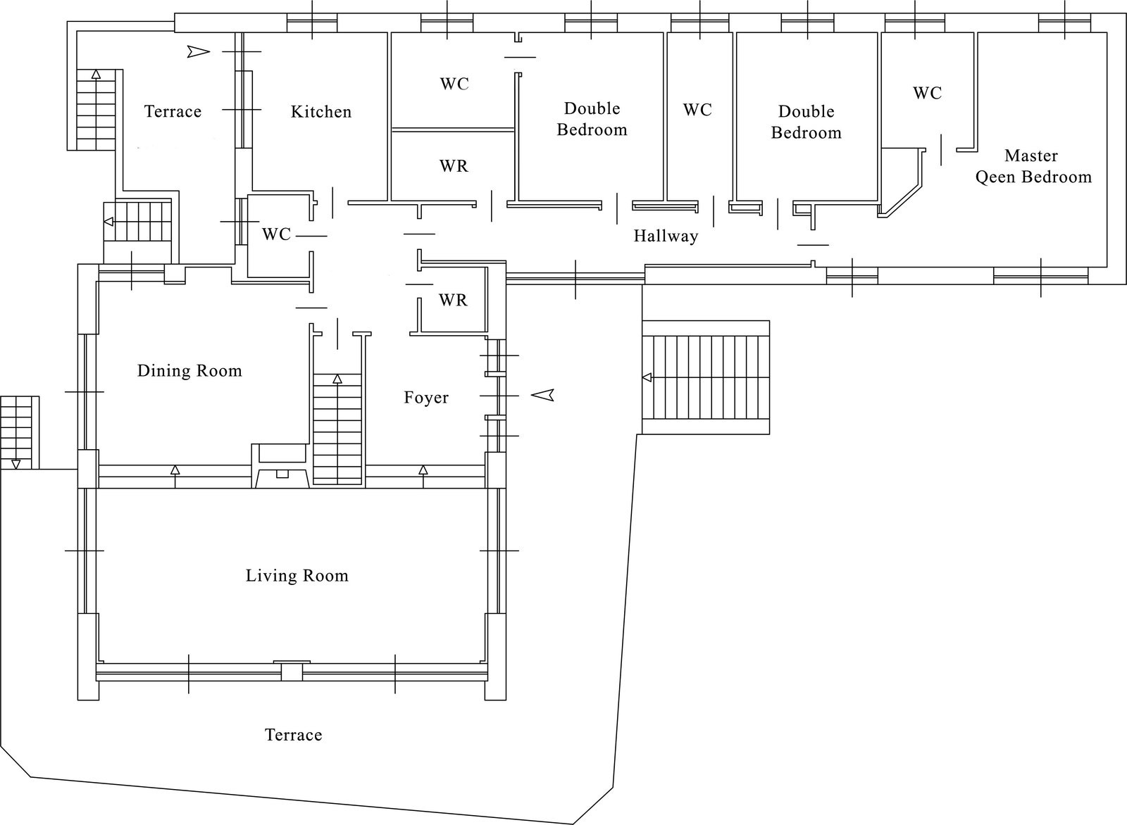 Main Villa, first floor plan